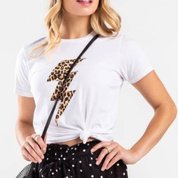 Leopard Lightning Bolt Graphic Tee - Picture 2 of 8